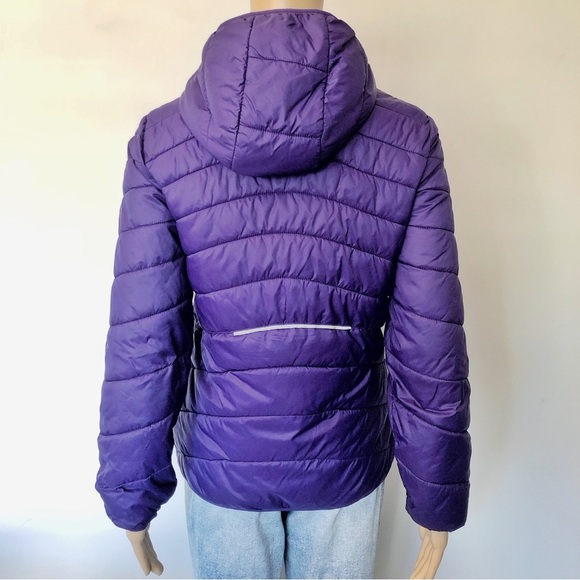 PARADOX Lightweight Packable Winter Purple Short Puffer Hooded Down Jacket Coat. - Picture 13 of 16